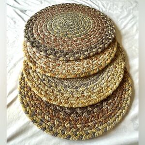 6 BRAIDED CHAIR PADS 15” FARMHOUSE Sear Cushions BLUE PURPLE GREEN YELLOW